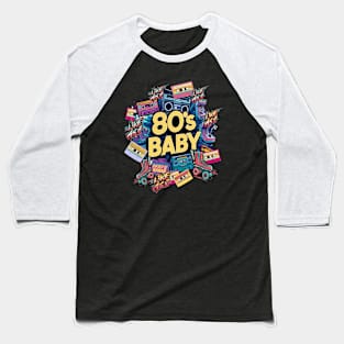 80s Retro Graphic Design Baseball T-Shirt